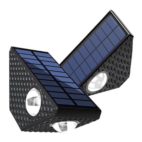 Genérico Apliques De Pared Solares | 2 Piezas Lámparas Exteriores | De Pared Para Casa Exterior Garaje Terraza Porche Patio Trasero Y Cerca