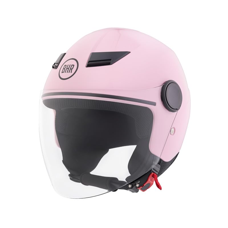 BHR Casco Moto Bambino, Casco Demi-Jet 841 CHILD | Omologato ECE 22.06, Casco Scooter per Bambini/Bambine, Visiera Antigraffio, Sgancio Micrometrico e Design Moderno