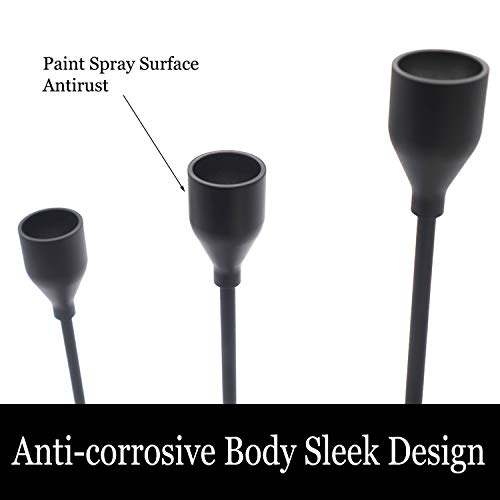 image for Denique Matte Black Candle Holders,Set of 3,Tall Candlestick Holder fo
