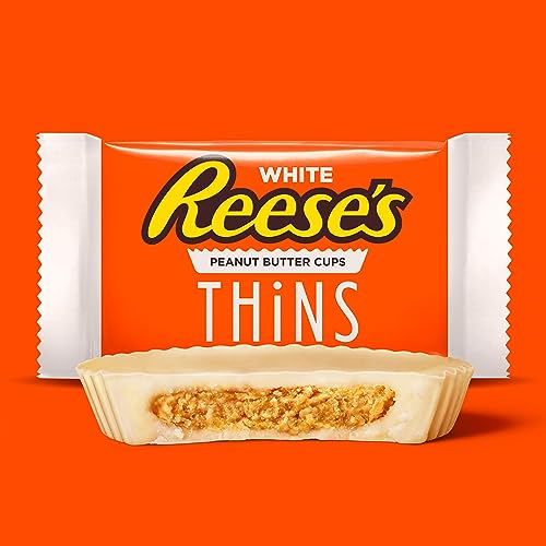 REESE'S THiNS White Creme Peanut Butter Cups, Candy Share Pack, 7.37 oz