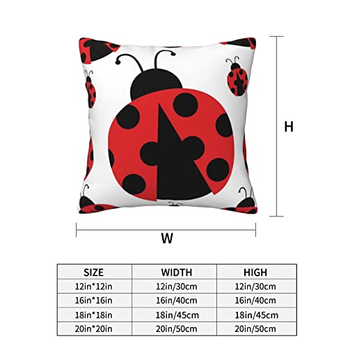 Funny Ladybug Printed Throw Pillows Covers Set Of 2 Cozy Square Decorative Pillow Case Cushion Covers For Sofa Living Room 16"X16" #TOP1