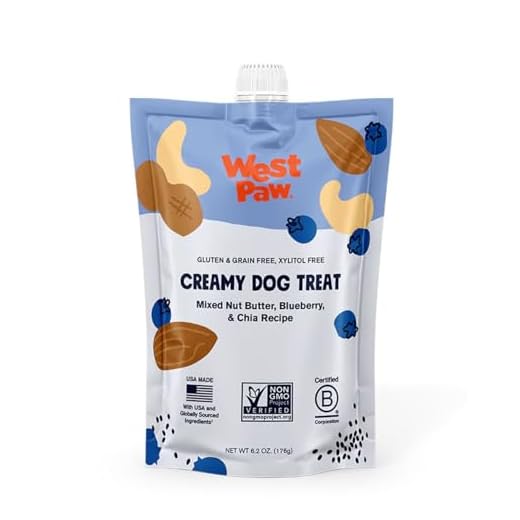 WEST PAW Nut Butter Blueberry and Chia Seed Creamy Dog Treats, 6.2 oz.
