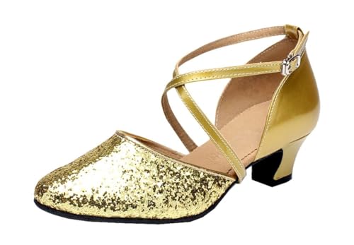 Chaussures modern jazz femme or pointure 36.5 talon 4.8cm pour danse contemporaine