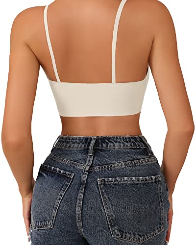 DEANGELMON V Neck Bra Padded Seamless Adjustable Straps Bralettes Everyday Basic Sleeping Bras Multiple Pack - Image 5