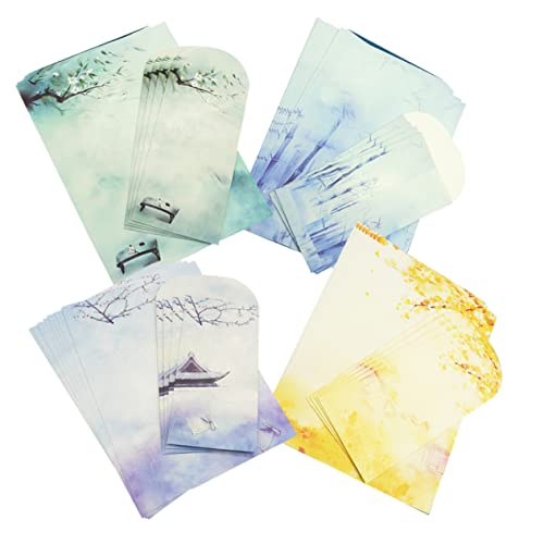 GRIRIW 1 Juego Paquete de papel envolvente sobres envelopes elegante decoración escribiendo y caligrafía retro papel para escribir invitación sobre de embalaje Papelería de estudiantes