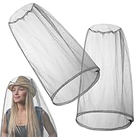 2 Stück Moskitonetz Kopf, Moskito Hut Gesichtsschutz, Head Net Face Mesh, Moskito Kopfnetz Nylon, Insektennetz Kopfschutz Grau, Moskitonetz Hut, für Dschungel Reise Camping usw.