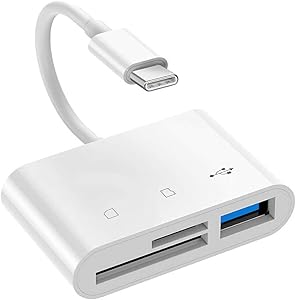 SAMKE USB C SD Card Reader Type-C Camera Adapter - 3 in 1 Camera Memory Card Reader TF/SD Card Adapter for iPad Pro/MacBook Pro/iMac/Samsung/Chromebook/Pixelbook More