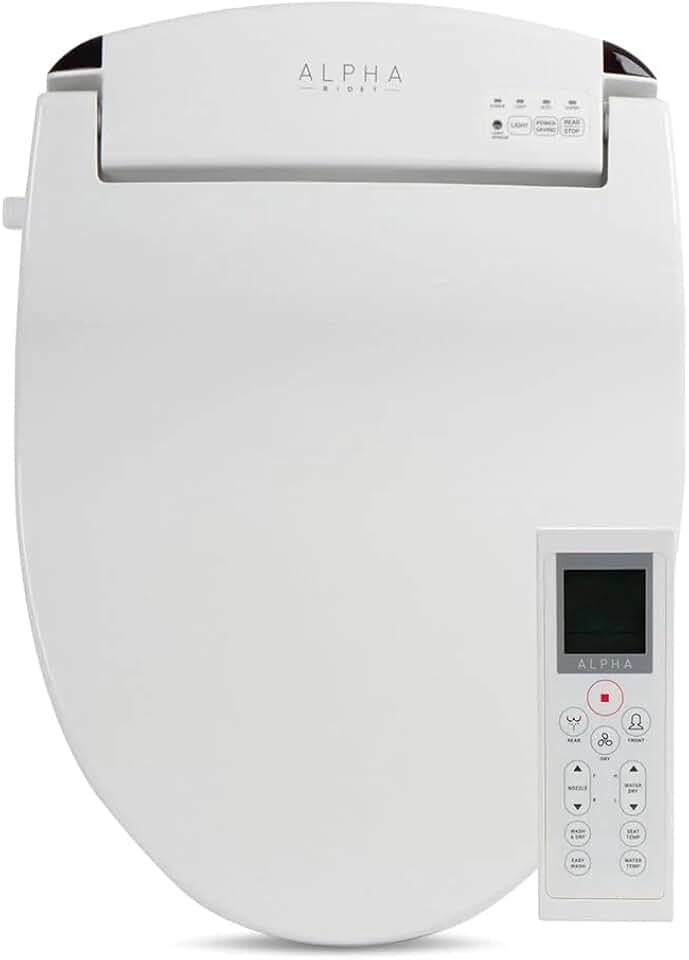 ALPHA BIDET JX2 Elongated Bidet Toilet Seat with Wireless Remote