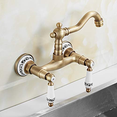 Rubinetto Bronzo a Muro in Ottone con Doppio