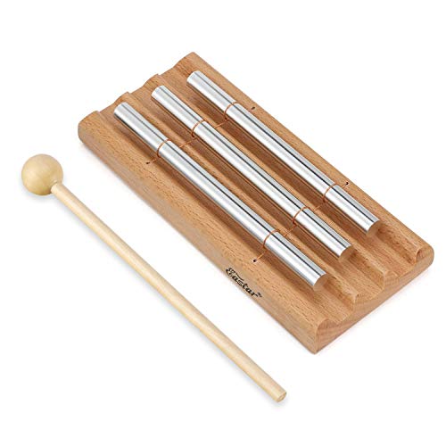 Eastar Chime 3 Ton Klangstab Energy Percussion Instrument mit Stofftasche und Holzschlägel für Yoga und Meditation