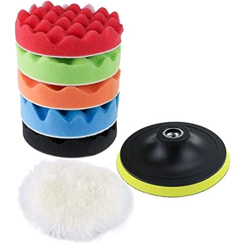 TedGem Kit de esponja de pulido con adaptador de taladro y almohadillas de cera de lana Cover