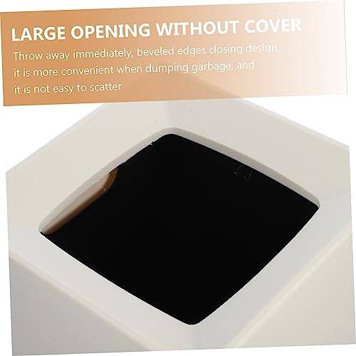 Caneca de basura sin tapa doble capa estilo nórdico beige miniatura 7