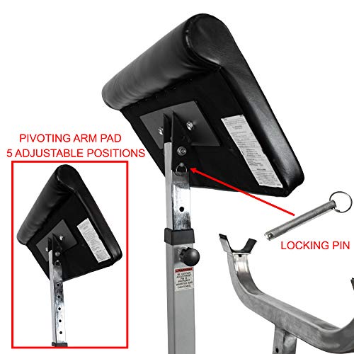 Valor Fitness CB-11 Standing Arm Curl Station for Strength Training w/Pivot and Contoured Arm Rest