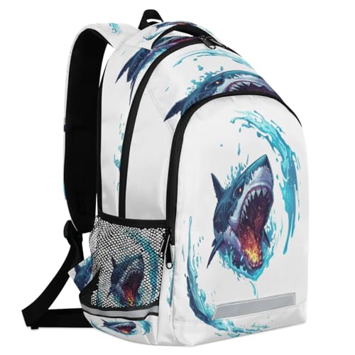 Sac à dos ordinateur motif requin pour soulager le dos des élèves - 5