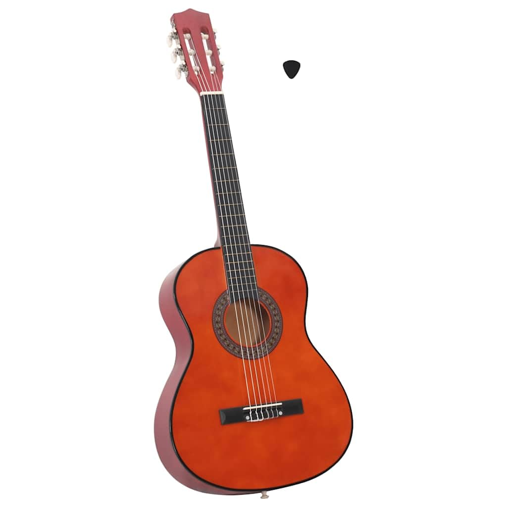 Klassische Gitarre 3/4 36 Zoll aus Lindenholz für Anfänger und Kinder, Naturholz Zupfinstrument mit Nylon Saiten, Griffbrett aus Hartplastik, ideal für Schule, Üben und Auftritt