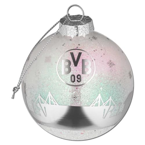 Dortmund Borussia Christbaumkugel Glitzer Silber Glitzerkugel...