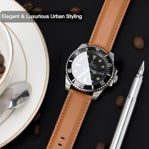 Image of OTTOODY Leather Watch Bands Quick Release, Elegant Top Grain Leather Watch Straps for Men & Women, Choice of Color & Width - 18mm, 19mm, 20mm, 21mm or 22mm Wristbands Bracelet for Watch & Smartwatch