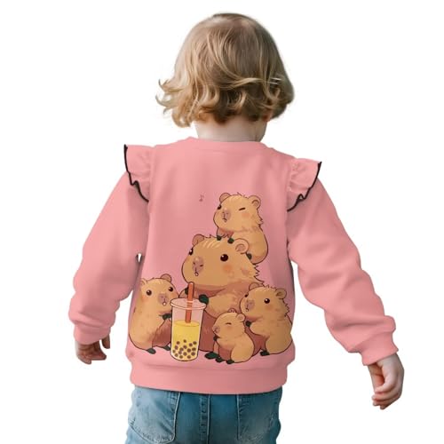 Uourmeti Crewneck Ruffle Shoulder T-Shirts for Girls Cute Clothes Activewear Sweatshirts2