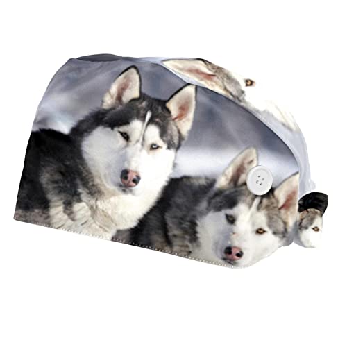 Casquettes de travail Huskies chapeaux bouffants avec bandeau anti-transpiration