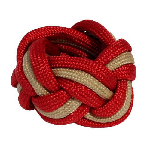 Handmade Neckerchief Slide Woggle for Scouts Paracord Turks Head Knot Red Blue (Red Tan)