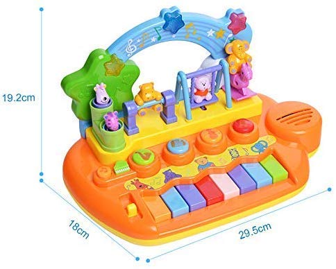Image of Cable World Learn-to-Play Piano Musical Toy with 8 Keys Keyboard Animal Playground LED Light - Early Education & Learning Gift