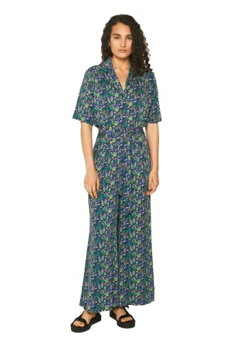 Combinaison large Compania Fantastica bleue à col revers et imprimé fleurs sauvages taille 36