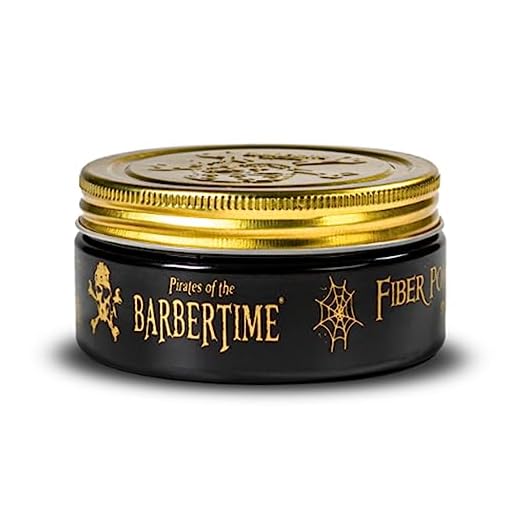 BARBERTIME Fiber Pomade Haarwachs – (150ml) Fiber Wax für Männer | Flexibler Halt & Mittlerer Glanz | Wasserbasierte Haarpomade | Formbare Styling-Paste mit Kokos-Duft | Kein Verkleben