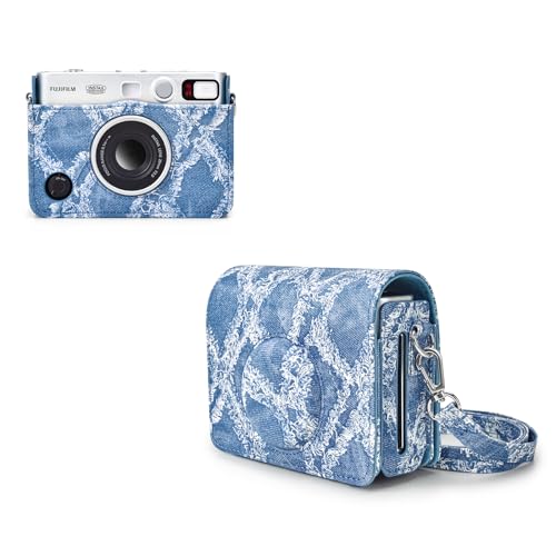 Rieibi Camera Case for Fujifilm Mini EVO, Vintage PU Leather Protective Case for Fuji Mini EVO Instant Camera