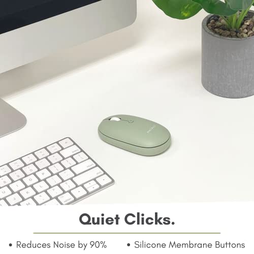 Macally Wireless Bluetooth Mouse - Quiet, Comfortable, Rechargeable for MacBook Air/Pro, Mac, iMac, Apple iPad - Wireless Mouse for Laptop, Windows PC Desktop