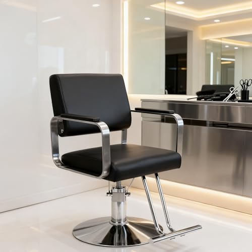 Fauteuil Coiffure de Salon, Fauteuil Coiffeuse avec Pompe Hydraulique Robuste, Chaise pour Coiffeuse Pivotant à 360 Degrés, Équipement de Salon de Beauté, Poids...