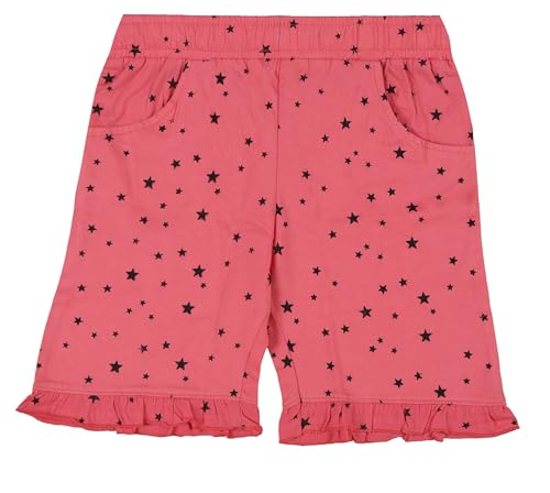 Image of ICEDIVE Girls Printed Cotton Shorts Pack of 2 | Regular Fit Multicolour Bottoms | Soft, Stretchy & Comfortable | Ideal for Summer, Home, Travel & Casual Wear