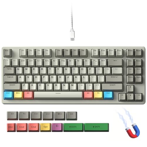 Rapid Trigger Gaming Keyboard,XVX G75 Hall Effect Keyboard Magnetic Switch Adjustable Actuation Esports 75% Layout TKL RGB PBT Keycaps (Retro Gery, Outemu Switch)