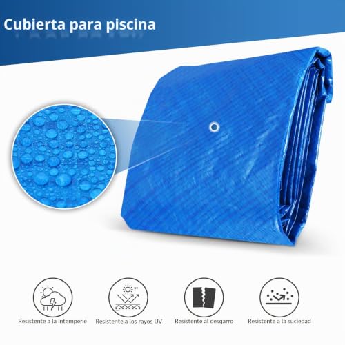 Miniatura 3 de Easongee Cobertor Piscina,Cubierta Solar De Para Piscina Para Una Fácil Instalación, Antipolvo, Resistente A La Lluvia Y Duradera Cobertor Piscina Rectangular 183cm