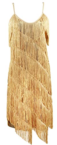 Image of Women 1920s Gatsby Flapper Dress Sexy Open Back Strap Fringed Cocktail Party Dress with 20s Accessories
