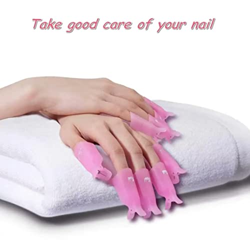 Gel Nail Polish Remover Clip Set, Tsmaddts Pink Finger Nail Clips For Polish Removal Uv Gel Acrylic, Nail Soak Off Caps With 600Pcs Cotton Lint-Free Nail Wipes, Nail Brush #TOP6