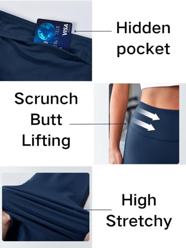 Womens High Waist Flare Yoga Leggings Scrunch Butt Lifting Bell Bottoms Bootcut Workout Pants with Pockets2