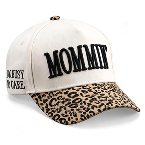 Image of Vintage Two-Tone Trucker Hat Adjustable Baseball Cap with Mommin Embroidery Ponytail Fit Unisex Outdoor Casual Headwear