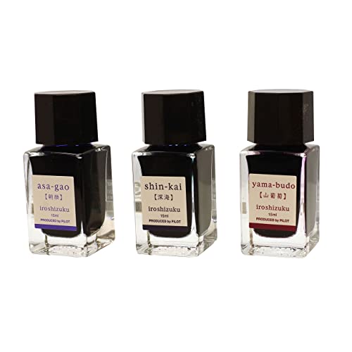 Pilot Iroshizuku Mini Fountain Pen Ink - 15 Ml Bottle 3 Colors Set - As/Snk/Yb (Japan Import) #TOP1