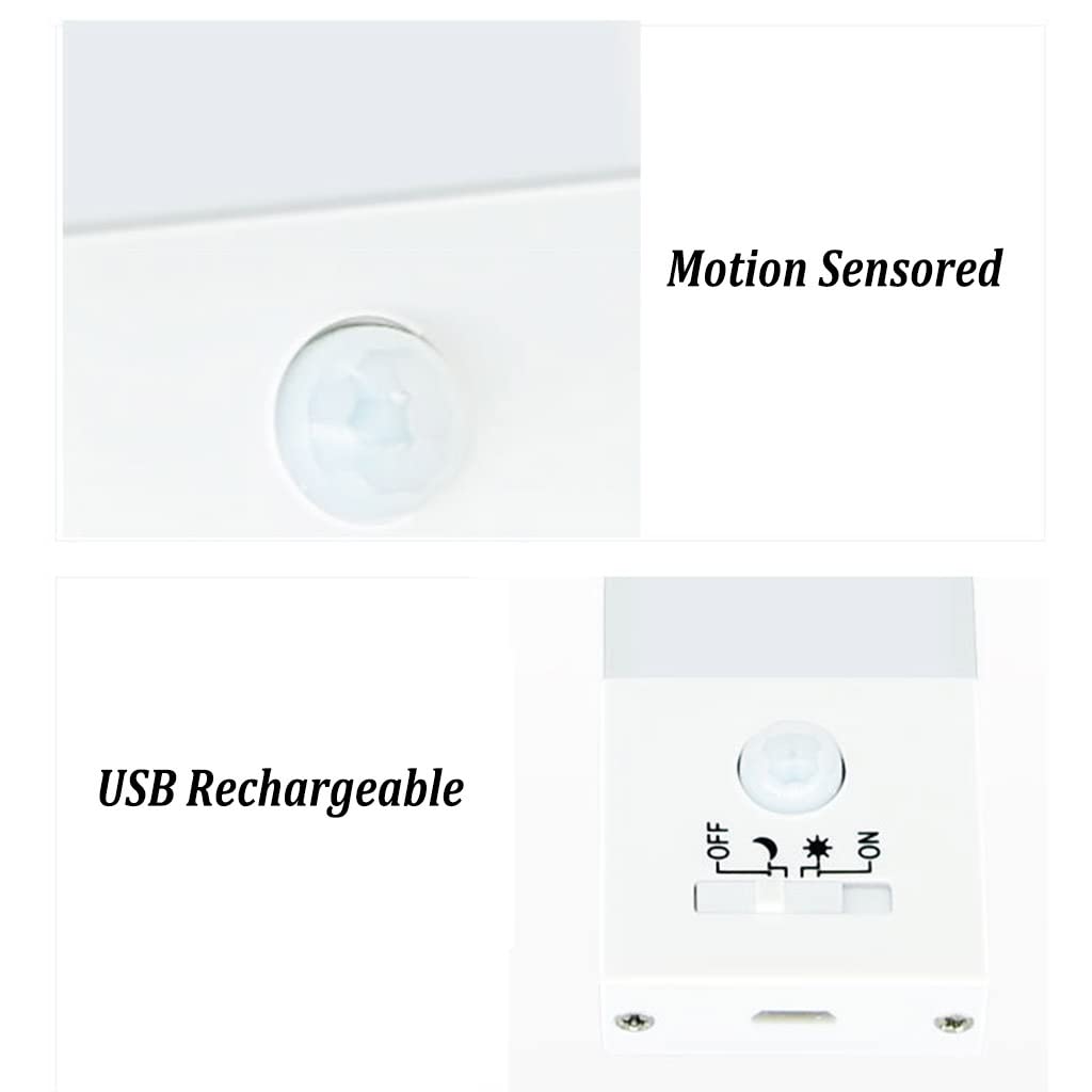 Lampada da Armadio a LED Ricaricabile, Sensore di Movimento, Wireless Sotto la Luce Dell'armadio, Illuminazione Magnetica per Armadi, per Guardaroba, Armadi, Armadietto, Madia, Luce Bianca