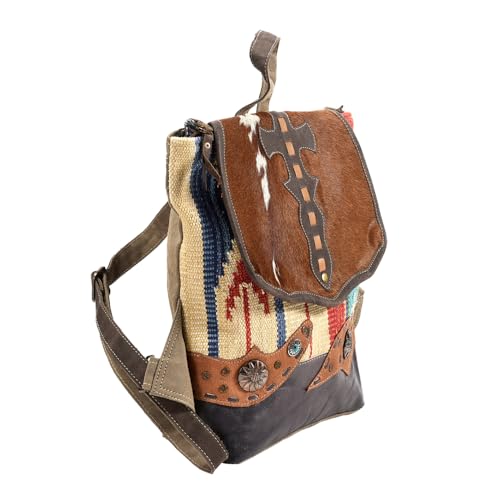 Bucket Upcycled Wool Canvas Hair On Genuine Leather Women Bag Western Handbag Purse | Womens Handbags Belt for Summer