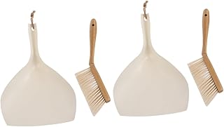Cabilock 2 Sets Desktop Broom Car Interior Mini Broom and Dustpan Pet Cage Broom Brush Mini Dustpan and Brush Table Broom and Dustpan Keyboard Duster Brush Pot Brush Clean Wooden Child