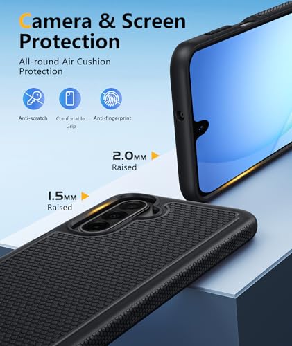 Image of FNTCASE for Galaxy A17 /16 5G Phone Case - Samsung A17 Magnetic Cover [Fit for Magsafe] with Screen Protector, Anti-Slip Textured, TPU+PC Dual Layer Shockproof, Military Grade Drop Protection (Black)