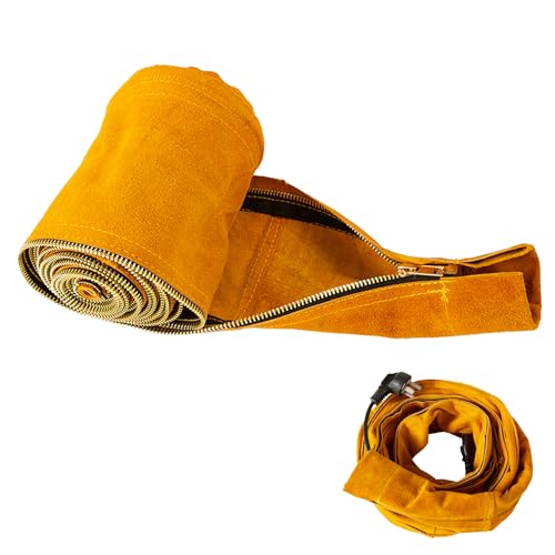41UcuL2wdHL. SL500 TIG Welding Torch Cable Cover,TIG Mig Cowhide Leather Welder Torch Protection Cable Covers,Heavy Insulation Flame-Resistant with Zipper Kevlar Stitched Hose sleeves (Meat Slicer Cover)