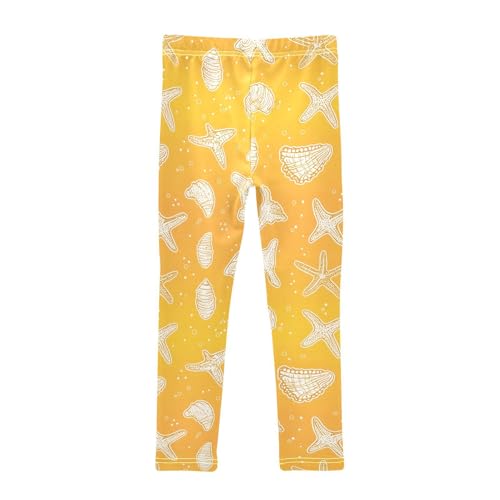 Beach Starfish Seashell Bubbles Girls Leggings Soft Stretch Workout Yoga Dance Pants for Kids Casual Tights2