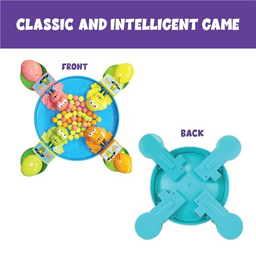 Image of Toymagic Hungry Feed Me Frog Game with 32 Beans|Eat The Beans|Hungry Frog Game for Kids|4 Player Family Party Board Game|Press The Frog|Collect More Beans|Best Birthday Gift for Kids 4+|-Multicolor