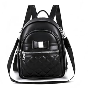 FUNSEED Mini-Rucksack mit Schleife für Damen, PU-Leder, niedlich, lässig, Tagesrucksack, Small, Niedlich