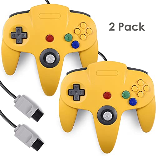 LUXMO 2Pack Retro N64 standrd game controller for the Nintendo 64 home video game console Gamepad Joystick design for the primary movement on 3D games across all consoles LUXMO 2Pack Retro N64 standrd game controller for the Nintendo 64 home video game console Gamepad Joystick design for the primary movement on 3D games across all consoles