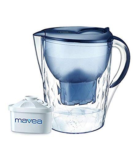 Aquavero M100359 14 Cup Pitcher with 1 Mavea Maxtra Filter, Everest Blue