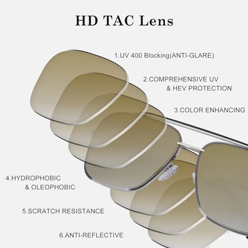 Aviator Sunglasses for Women Men Retro Double Bridge Square Metal Frame Twin Beams Mirrored Shades4