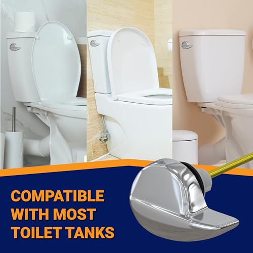 Image of Side Mount Toilet Handle Replacement, Compatible with American Standard, Kohler, TOTO, Gerber and Most Side Mount Toilet Tanks - Chrome Polished